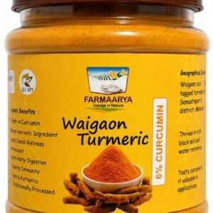 Farmaarya Waigaon Turmeric Powder – 6% Curcumin | GI-Tagged Waigaon Halad | 500g