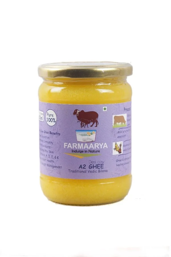 Buy Desi Cow A2 Ghee – 500ml | Vedic Bilona | Farmaarya